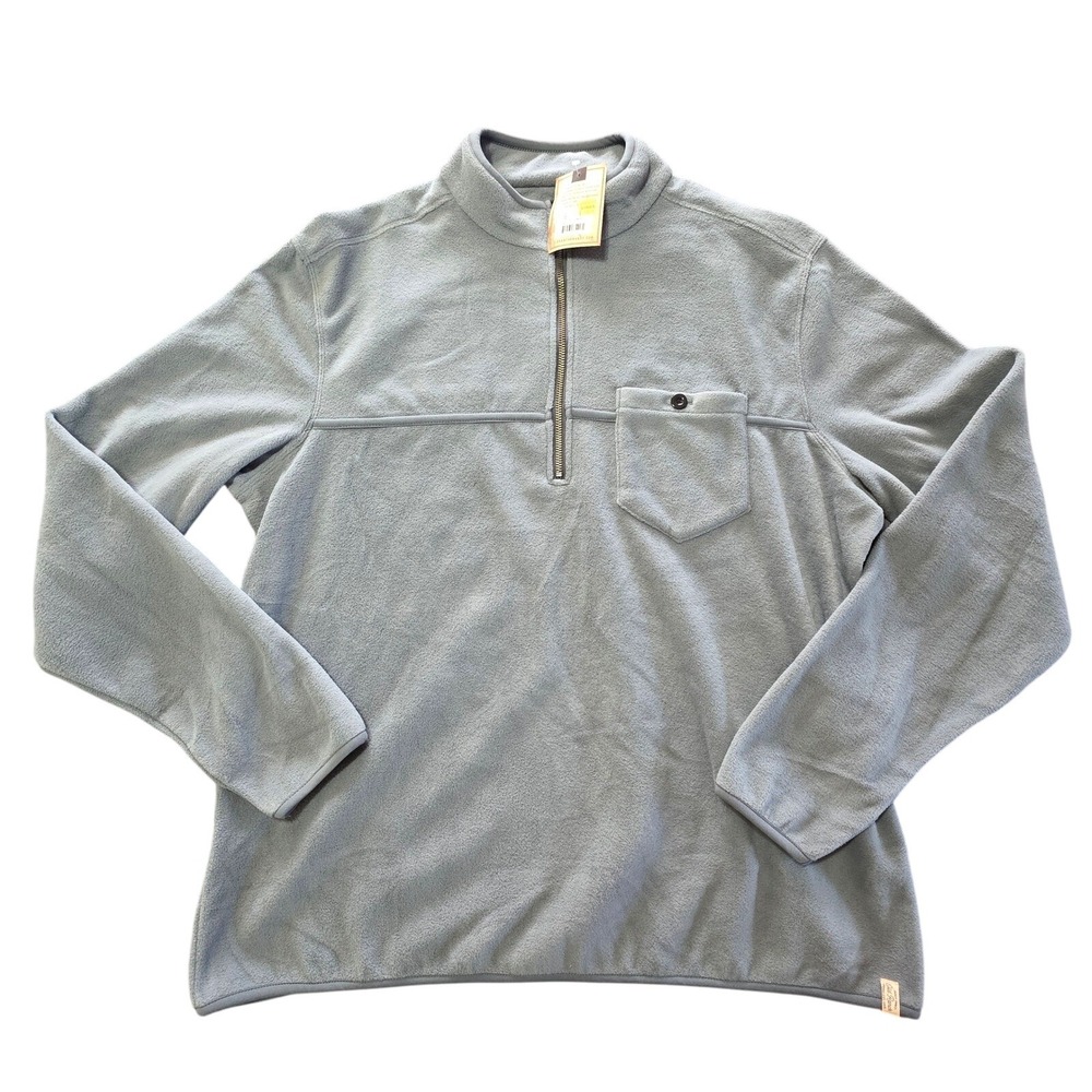 Old Ranch Brands Huron Quarter Zip Fleece Mens XL Stormy Weather Gray NWT